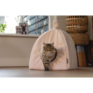 Beeztees Kattenslaaphuis Moza pluche roze 40x40x40 cm