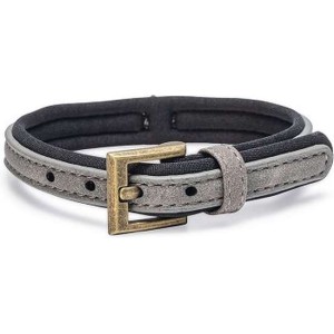 Beeztees hondenhalsband Balacron Ax kunstleer grijs 31-39 cm x 20 mm