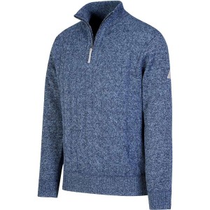 Gebreide kabel pullover Lunt teddy gevoerd blauw