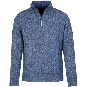 Gebreide kabel pullover Lunt teddy gevoerd blauw