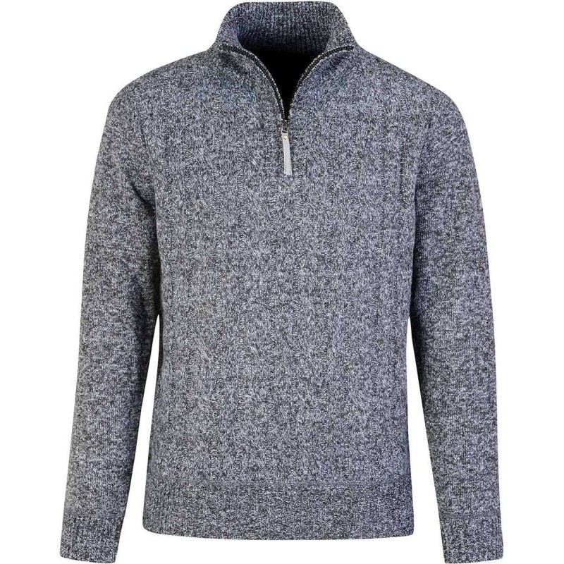 Gebreide kabel pullover Lunt teddy gevoerd antraciet