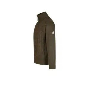 Gebreide kabel pullover Lunt teddy gevoerd olijfgroen
