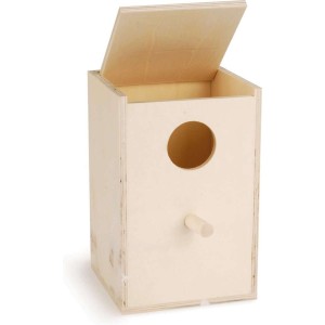 Houten broedkast staand 14,5x14,5x22,5 cm