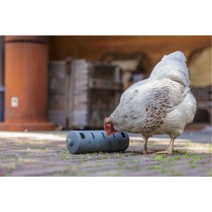 Kippen voertoren plastic grijs 30x30x36 cm