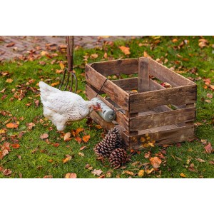 Kippen voertoren plastic grijs 30x30x36 cm