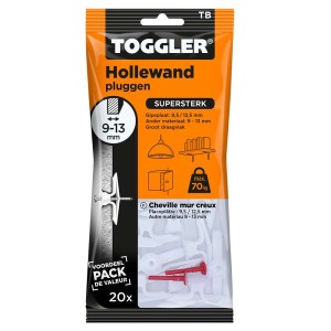Toggler hollewandplug TB 9-13 mm 20 stuks