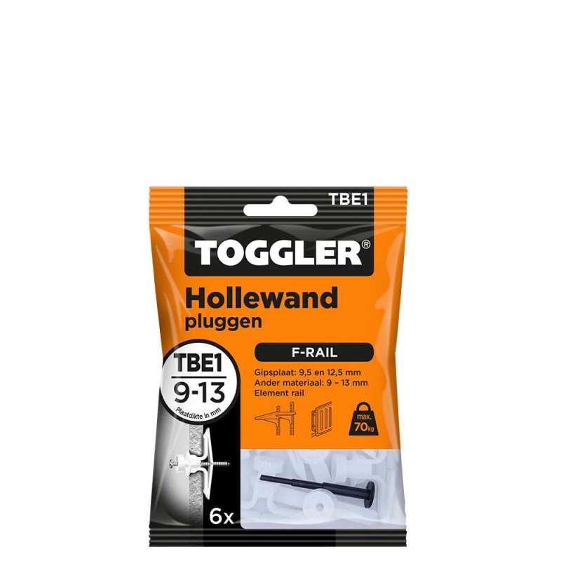 Toggler hollewandplug TBE1 9-13 mm 6 stuks