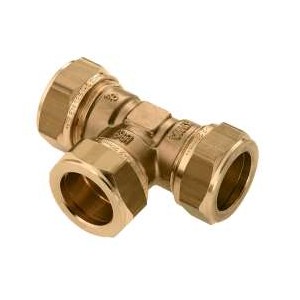 Knel messing t-stuk 15x15x15 1 st
