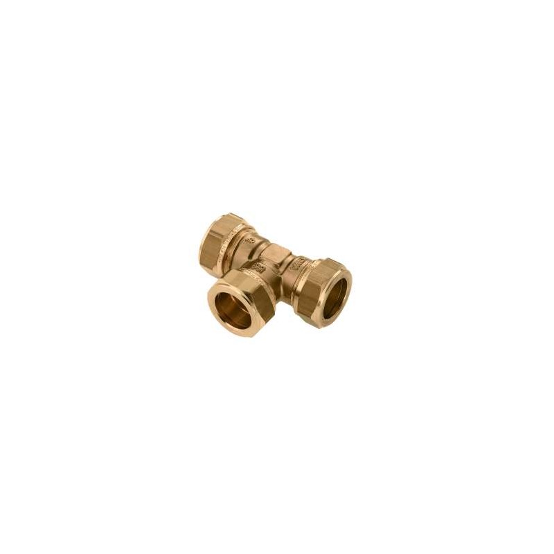 Knel messing t-stuk 15x15x15 1 st