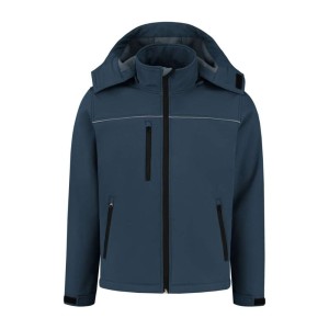 Basic softshelljas met capuchon navy