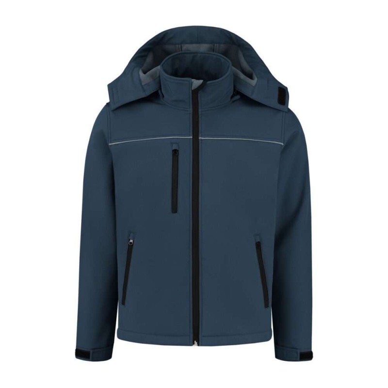 Basic softshelljas met capuchon navy