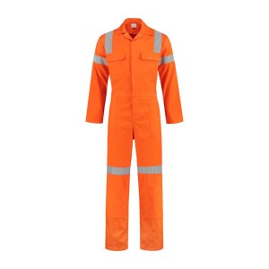 Katoenen hoge zichtbaarheidsoverall oranje