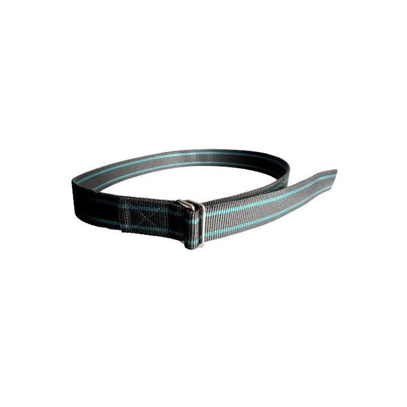 Halsband nylon blauw/zwart met knelgesp 130cm