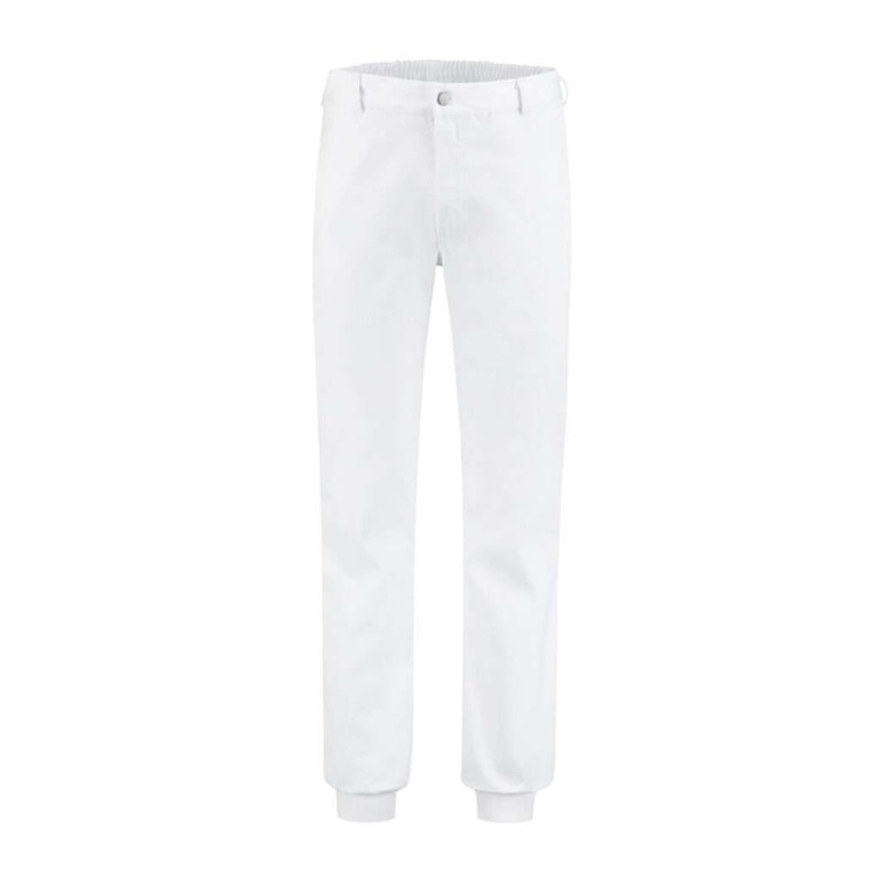 Werkbroek Food met manchetten wit