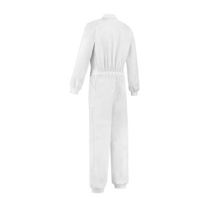 Food overall polyester/katoen met tricot manchetten wit