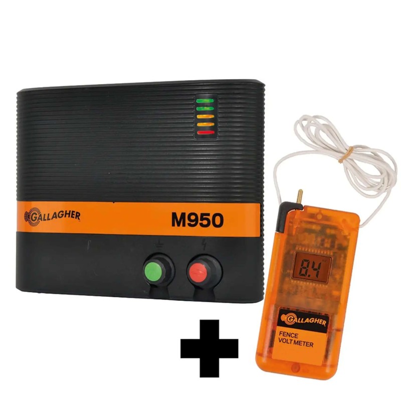 Lichtnet schrikdraadapparaat M950 met Gratis Fence Voltmeter