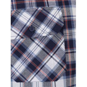 Blouse katoen korte mouw Farsund blauw/rood/wit