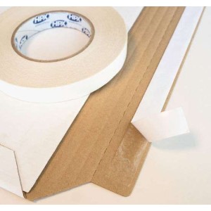 Dubbelzijdig papier tape wit 19mm x 50m