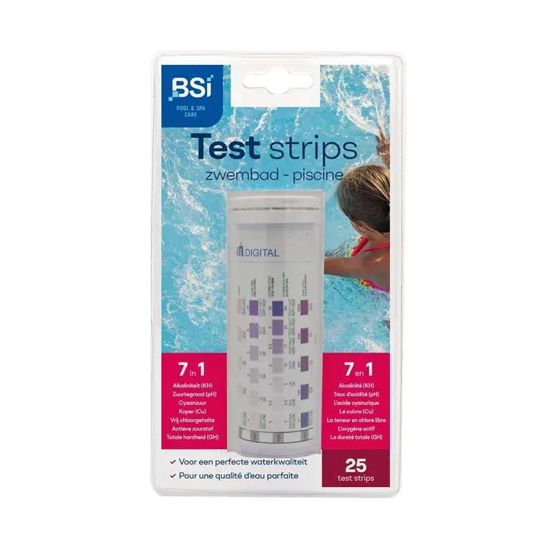 Teststrip zwembad 7 in 1 25 stuks