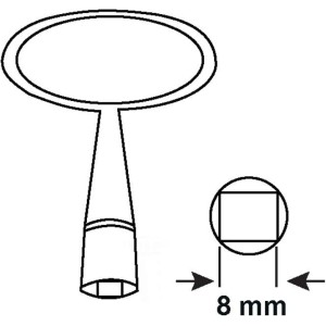 Kraansleutel vierkant 8mm Cornat