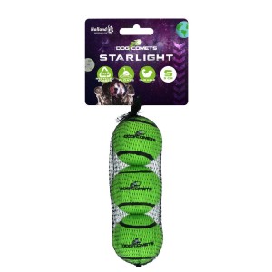 Dog Comets tennisbal starlight S groen 3-pack