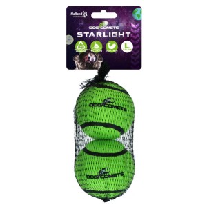 Dog Comets tennisbal starlight L groen 2-pack