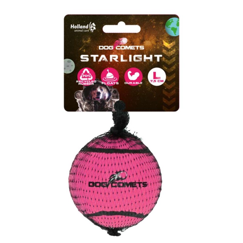 Dog Comets tennisbal starlight L roze