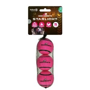 Dog Comets tennisbal starlight S roze 3-pack