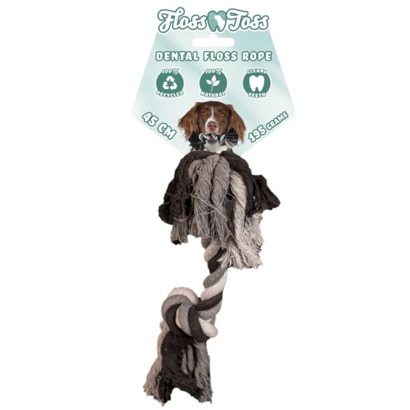 Floss Toss dental rope 2 knopen 45 cm