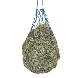 Hooinet nylon met ringen 50x30 cm blauw