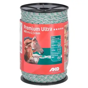 AKO schrikdraad Premium Ultra wit/groen 2.5mm 400 meter