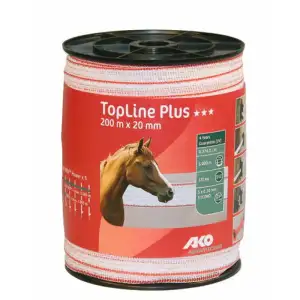 AKO TopLine Plus schriklint wit/rood 2 cm 200 meter