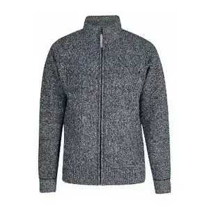 Gebreid vest Gus fleece gevoerd antraciet