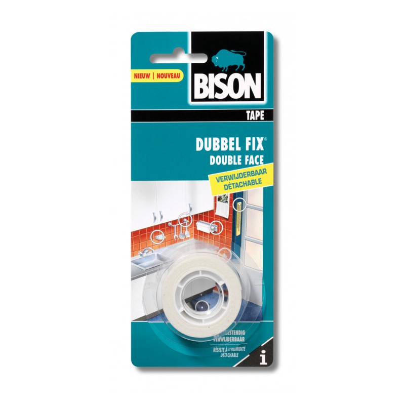 Bison Dubbel Fix dubbelzijdig tape wit