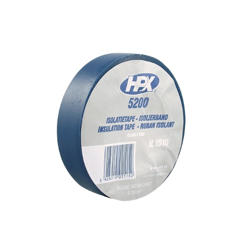 Isolatietape pvc 5200 blauw 15mm x 10 meter