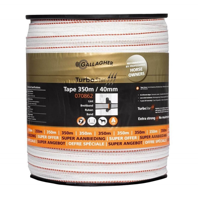 Gallagher TurboStar lint 40 mm wit 350 meter