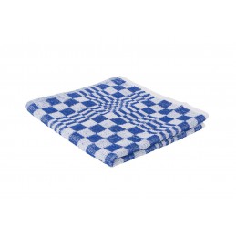 Handdoek blauw geblokt 50 x 50 cm 3 stuks