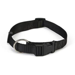 Honden halsband nylon zwart 20x 35-55 zwart