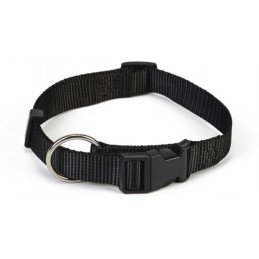 Honden halsband nylon zwart 20x 35-55 zwart